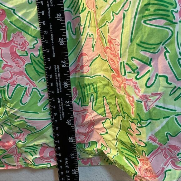 LILLY PULITZER LADIES DRESS 6 pink green vintage monkey shift forest leaves - Picture 5 of 9